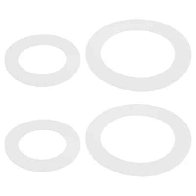 Image of YINETTECH 2Sets Silicone Flush Valve Base Sealing Washer Toilet Cistern Seal Compatible with Grohe Adagio 43808000 43544000 Piston (66x46.5x2mm 47x30x2mm)