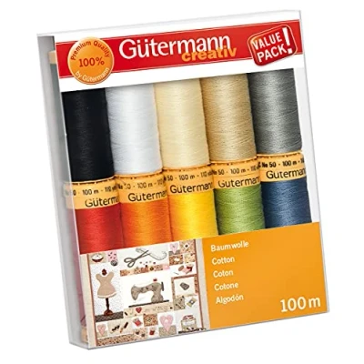 Image of Gütermann Creativ 10 Reels of 100% Cotton, Multi Coloured