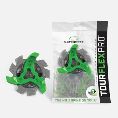Image of Softspikes Tour Flex Pro Fast Twist 3.0 Golf Spikes 18 Count, Green/Charcoal