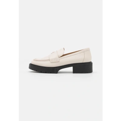 Image of Coach LEAH Loafer Slipons, Women&#039;s, Size: 7, Chalk Sheepskin