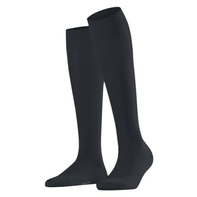 Image of FALKE Women&#039;s Cotton Touch W KH Thin Long Plain 1 Pair Knee High Socks, Grey (Graphite 3146) new eco friendly, 2.5 5