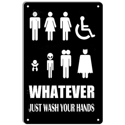Image of Wash Your Hands Vintage Metal Sign Plague Doctor Whatever Just Funny Bathroom Signs For Home Farmhouse Cafe Bar Toilet Washroom 14x20cm