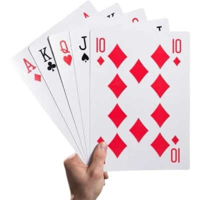 Image of Komonee Jumbo A4 Playing Cards Giant Fun Game Novelty Garden BBQ Gift for Birthday Christmas
