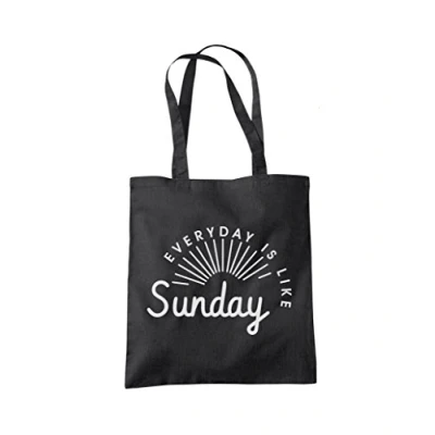 Image of Everyday is Like Sunday Tote Bag black One Size