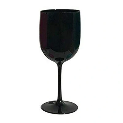Image of ausuky Goblet Glass Party Cup Acrylic Wine Juice Drink Champagne Stemware (black)
