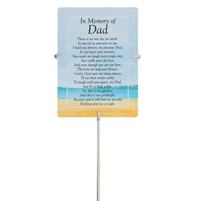 Image of In Memory of Dad Waterproof Graveside Memorial Card and Weatherproof 30cm Holder