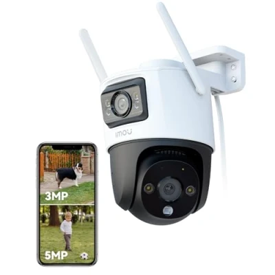 Image of Imou 2 in 1 4K Outdoor Security Camera Dual Lens, CCTV Wireless Wi Fi with 30M Night Vision, Home 360Full Coverage, Human/Auto/Motion Detection, Siren Spotlight, IP66