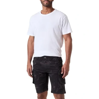 Image of Alpha Industries Crew Short Camo for Men Cargo, Black, 31