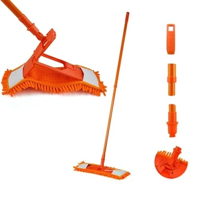 Image of HK Online Replacement Microfibre Mop PAD Chenille Noodle Head, Wet Or Dry Refill, Super Absorbent &amp; Washable, Schools, Home, Catering (1 ORANGE Full Mop)