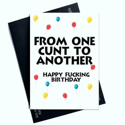 Image of Peachy Antics Funny Birthday Card For Him Her From One C*nt To Another Happy F*cking Joke A5 Size SP184