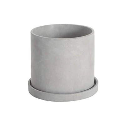 Image of Ekirlin Plant Pot Indoor 17cm Cement Flower Pots Concrete Planter with Drainage Hole and Saucer