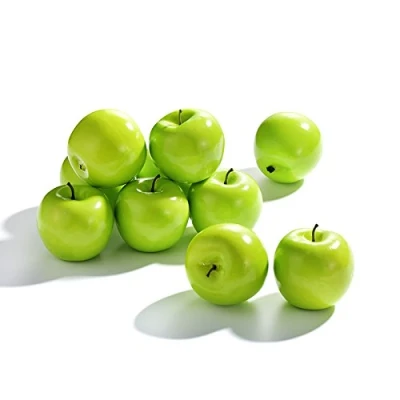 Image of Mokyler Artificial Fruits, 10 Pcs Fake Fruit Apples, Green Apple Model Faux Apple, Decorative Fruits for Home Party Photography Prop Wedding Decoration