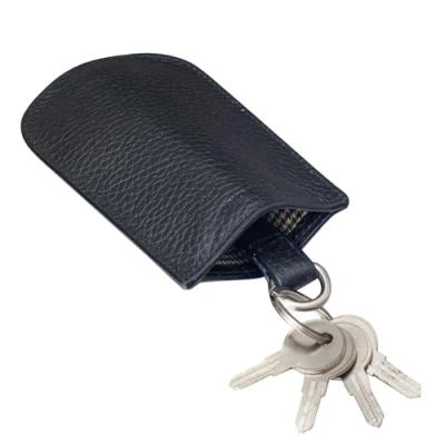 Image of STILORD &#039;Toby&#039; Leather Key Holder Pouch Vintage Case Wallet for Men Women Slim Purse Organiser Coin Handbags Pocket, Colour:Black