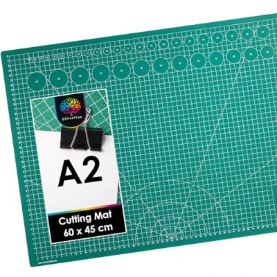Image of OfficeTree A2 Craft Cutting Mat Self Healing 60 x 45 cm Double Sided Grid PVC 3 Layers Quilting for Sewing, Crafting, Modelling, Scrapbooking
