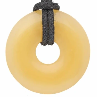 Image of Lebensquelle Plus Orange Calcite Gemstone Donut Pendant Diameter 30 mm