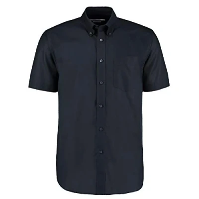 Image of Kustom Kit Classic Fit Short Sleeve Workwear Oxford Shirt 19.5in French Navy