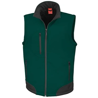 Image of Result Soft Shell Bodywarmer, Bottle Green/Black, 2XL. R123X