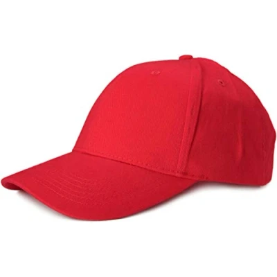 Image of styleBREAKER Unisex Baseball Cap with Brushed Finish, 6 Panel Cap, Solid Color, Adjustable Hook and Loop Fastener, 04023018, Colour:Red