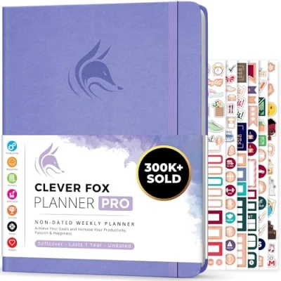 Image of Clever Fox Planner PRO Weekly &amp; Monthly Life to Increase Productivity, Time Management and Hit Your Goals, 21.5x28cm (Lavender)