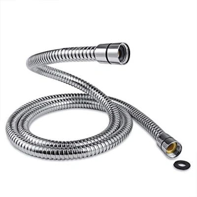 Image of Shower Hose 1.5m SAMODRA 10mm Large Bore Stainless Steel Replacement Leakproof &amp; Anti Kink, Chrome