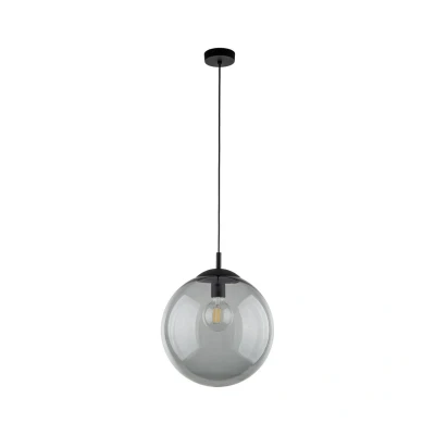 Image of TK Lighting Esme pendant light, glass, graphite transparent, 1 bulb, Ø 35 cm