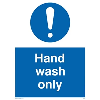 Image of Viking Signs MH205 A5P V &quot;Hand Wash Only&quot; Sign, Vinyl, 200 mm H x 150 W