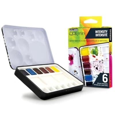 Image of QoR Mini Watercolor 6 Color Half Pan Set, Intensity Set