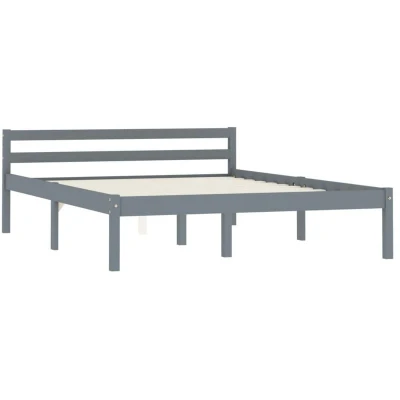 Image of vidaXL 820538 Bed Frame without Mattress Grey 120x200 cm Solid Wood