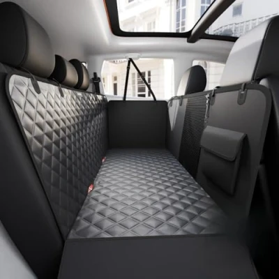 Image of Loutep Dog Car Seat Cover Back Seats Cars Hammock Rear Pet Protector Covers Backseat Accessories Scratchproof &amp; Waterproof for Dogs Suitable Trucks SUV 135 X 149Cm Black&amp;Black