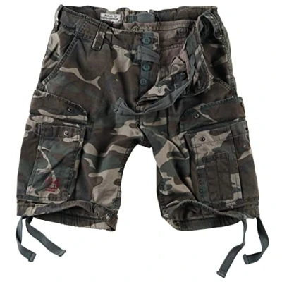 Image of Surplus Raw Vintage Airborne Herren Cargo Shorts, Woodland, 4XL