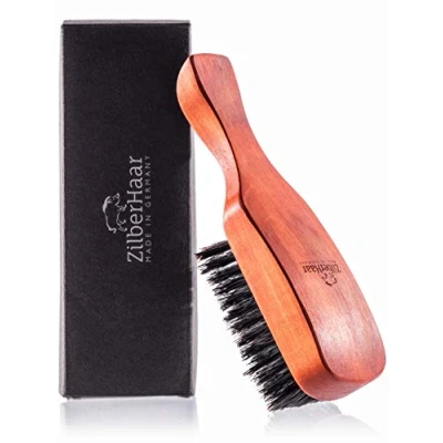 Image of ZilberHaar Major Hair &amp; Beard Brush for Men Soft Boar Bristles and Pearwood Massages Exfoliates Skin Scalp Ideal Men&#039;s Grooming Accessory Made in Germany