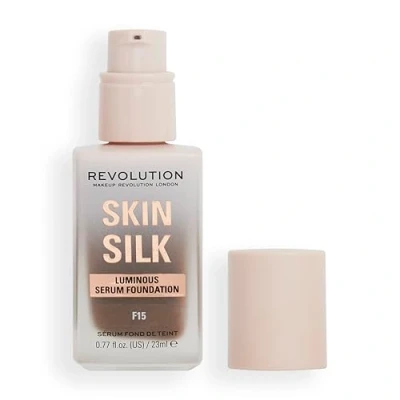 Image of Makeup Revolution, Skin Silk Serum Foundation, Light to Medium Coverage, Contains Hyaluronic Acid, F15, 23ml