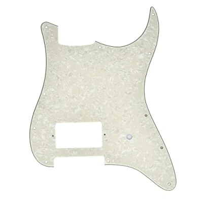 Image of KAISH 11 Hole ST/Strat Style One Humbucker Guitar Pickguard Scratch Plate for Delonge Stratocaster/Strat Aged Pearl