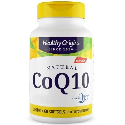 Image of Healthy Origins Natural CoQ10 with Kaneka Q10, 600mg, Highly Dosed, 60 Softgels, Gluten Free, Soy Non GMO