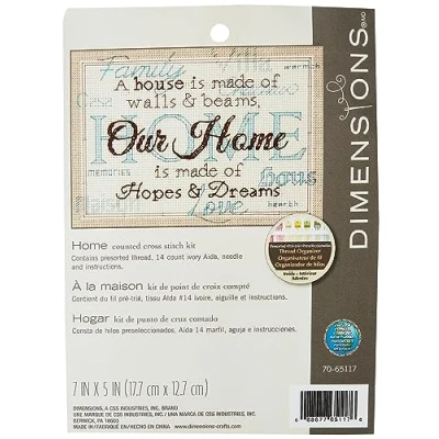 Image of Dimensions Counted Cross Stitch: Home Memories, Polyester blend, Multi Colour, 17 x 12 0.2 cm