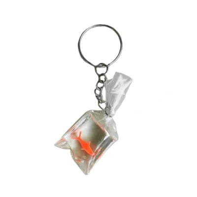 Image of xbiez Acrylic Goldfish Water Bag Keyring Decorative Pendants in Charm Backpack Ornament Keychain