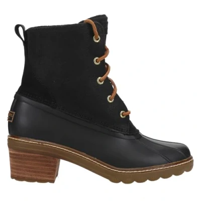 Image of Sperry Women&#039;s Saltwater Heel Fashion Boot, Black, 6 UK