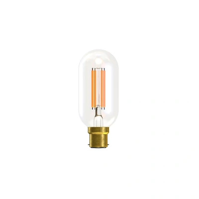 Image of Clear Tubular Short Dimmable LED Filament Bulb 3.3W B22 2700K Bell Lighting
