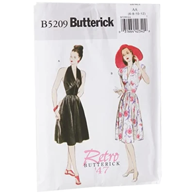 Image of Butterick Patterns B5209 Size AA 6 8 10 12 Misses Dress, Pack of 1, White