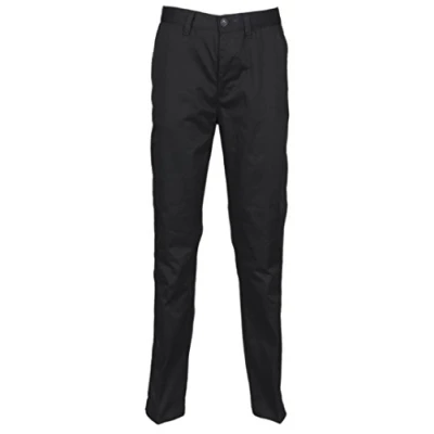 Image of Henbury Women s 65/35 Flat Fronted Chino Trousers Black 22/R