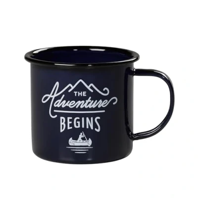 Image of Gentlemen&#039;s Hardware Adventure Enamel Camping Coffee Mug, Black