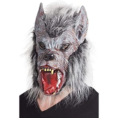 Image of Boland 97515 Latex Werewolf Mask with Fur, Grey, One Size