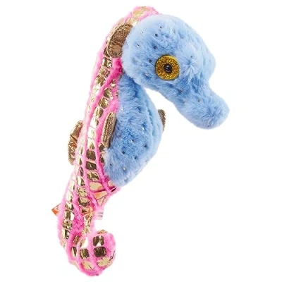 Image of Wild Republic Foilkins Jr Seahorse Blue, Stuffed Animal, 6 inches, Gift for Kids, Plush Toy, Fill is Spun Recycled Water Bottles