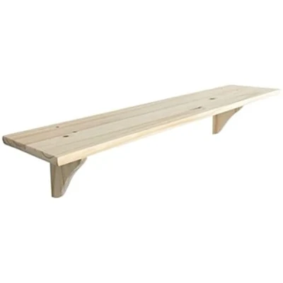 Image of AJ pine floating shelf, natural wooden shelf for wall, wall mounted made from wood, storage unit, durable wood kit, FSC certified