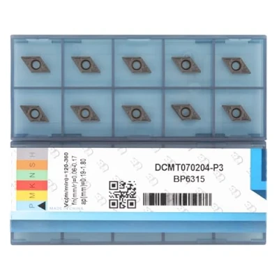 Image of CDBP CNC Carbide indexable Inserts DCMT21.51 Dcmt070204 for lathe turning tools, DCMT insert Steel, 10 PCS