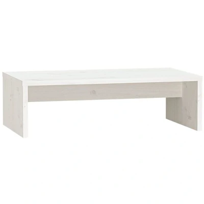 Image of vidaXL Monitor Stand White 50x27x15 cm Solid Wood Pine