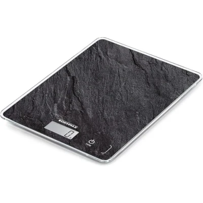 Image of Soehnle Page Compact 300 Electronic Kitchen Scale, Food Scale with 5 kg Capacity and Easy Read LCD Display in Metric or Imperial, for Cooking, Slate Design Surface