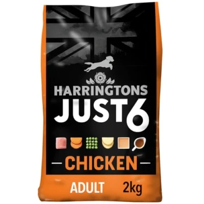 Image of Just 6 Chicken &amp; Vegetables Complete Grain Free Dry Dog Food with Added Tasty Fresh Baked Bites 2kg