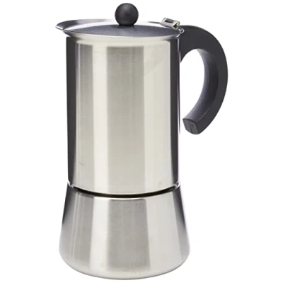 Image of IBILI Express Moka Pot, 12 Cups, 500 ml, Stainless Steel, Suitable for Induction Hobs, Silver/Black