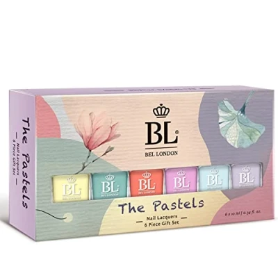 Image of BEL London The Pastels 6 Color Luxury Nail Varnish Set Quick Dry, Long Lasting Pastel Polish for Women and Girls, Perfect Gifting All Ages!